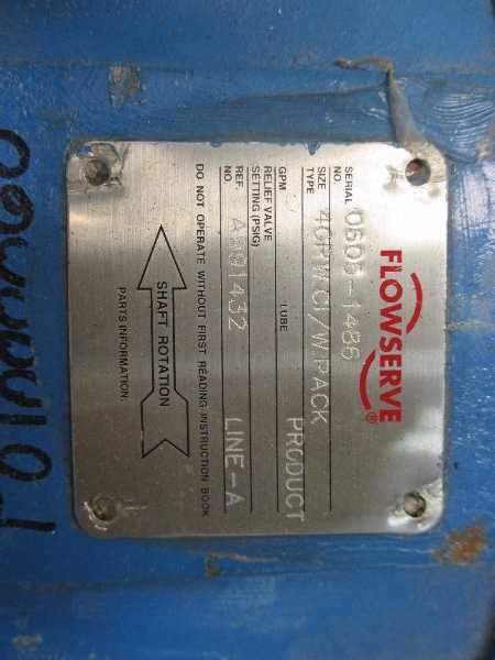 FLOWSERVE 4 GRW CI GEAR PUMP 4X4 IRON (OHIO) - MISCELLANEOUS