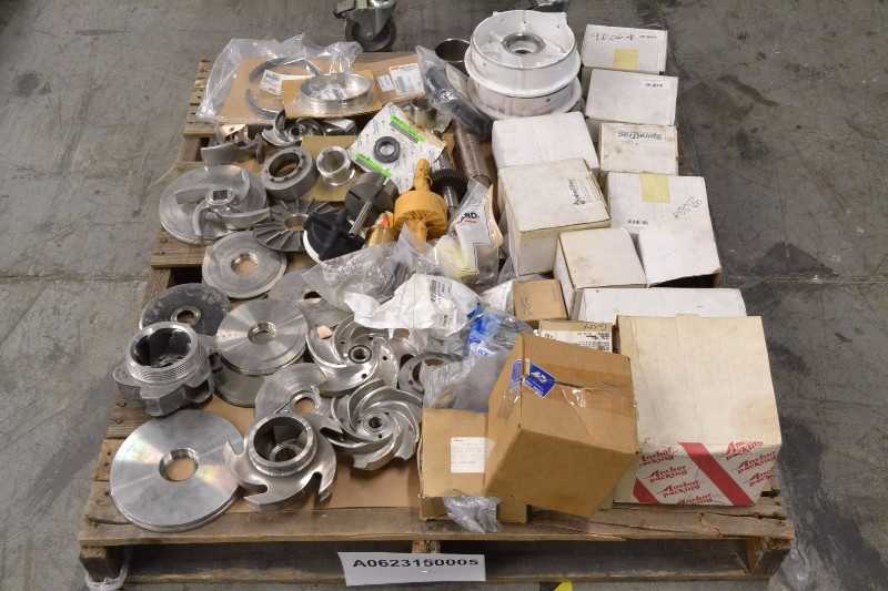 1 PALLET OF ASSORTED PUMP REPLACEMENT PARTS, SEALS, IMPELERS, JOHN CRANE, INGERSOLL RAND (OHIO) - MISCELLANEOUS