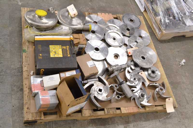 1 PALLET OF ASSORTED PUMP REPLACEMENT PARTS REPAIR KITS, IMPELERS, BACKING PLATES, TRI-CLOVER (OHIO) - MISCELLANEOUS