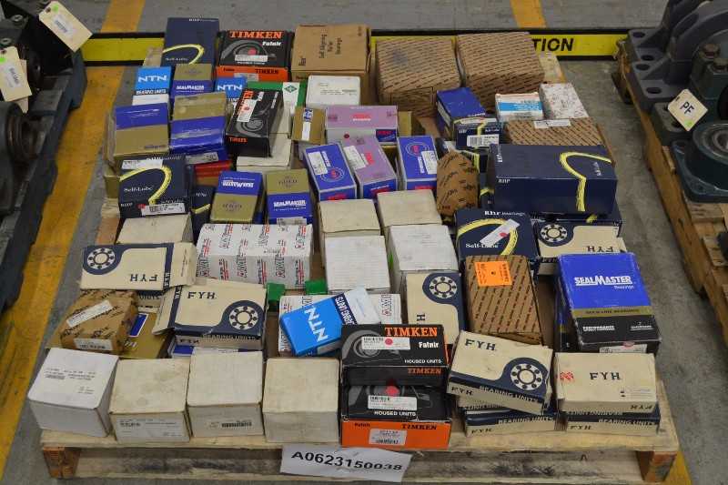 1 PALLET OF ASSORTED BEARINGS, TIMKEN, SEALMASTER, DODGE, NTN, REXNORD (OHIO) - MISCELLANEOUS