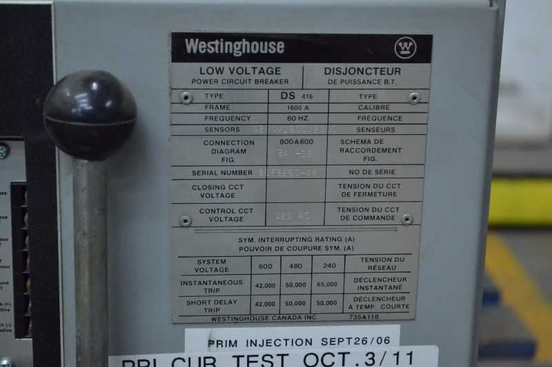 1 PALLET OF WESTINGHOUSE DS-632 1600A 240-600V AIR LOW VOLTAGE BREAKER SWITCHGEARS (OHIO) - MISCELLANEOUS