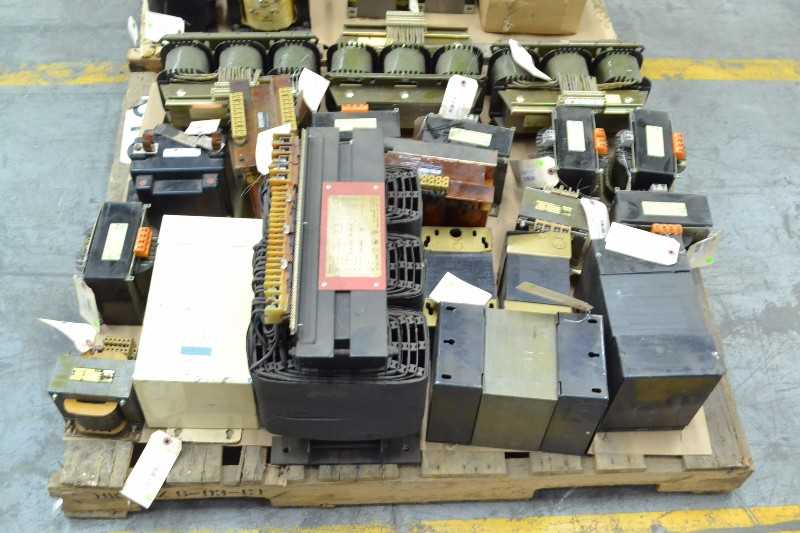 2 PALLETS OF ASSORTED TRANSFORMERS, ALLEN BRADLEY, ABB, SIEMENS, SQUARE D, HAMMOND (OHIO) - MISCELLANEOUS