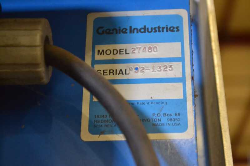 1 GENIE AWP MAN LIFT MODEL 27480, GENIE INDUSTRIES (OHIO) - MISCELLANEOUS