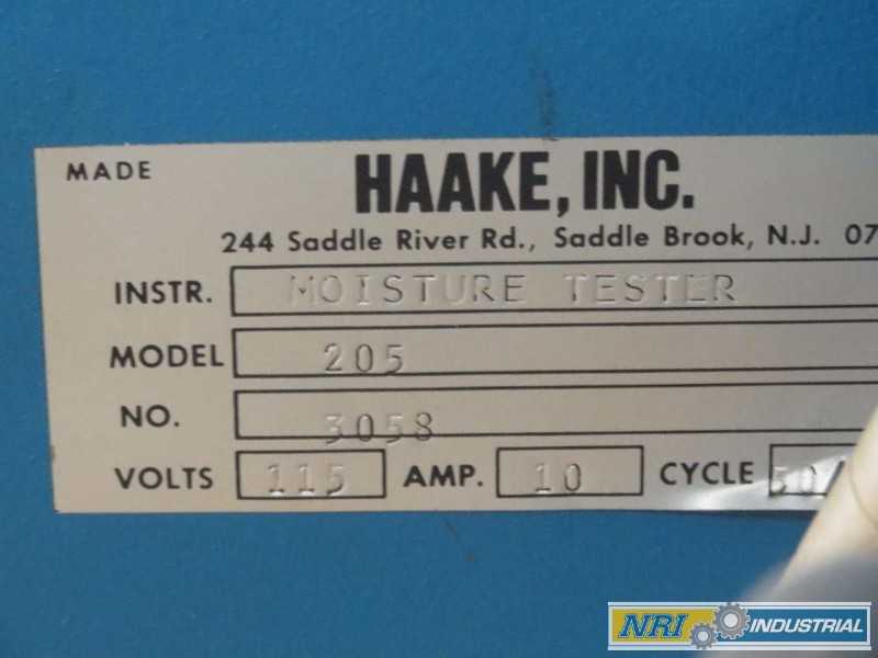 HAAKE 205 115V-AC 10A AMP MOISTURE TESTER ANALYZER (OHIO) - MISCELLANEOUS