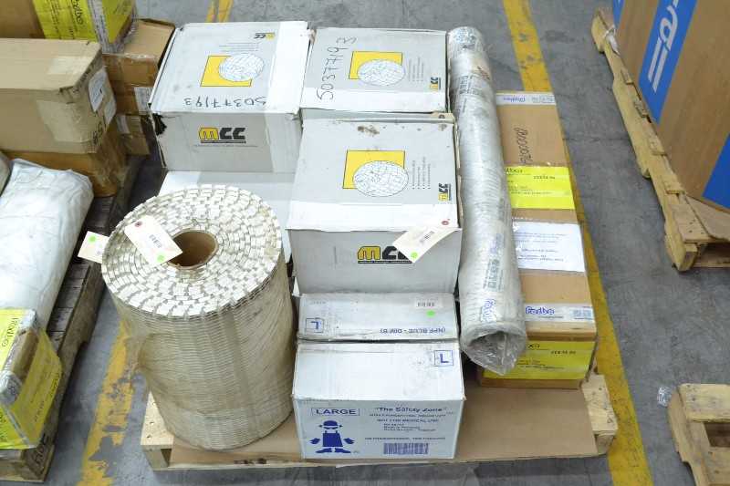 2 PALLETS OF ASSORTED CONVEYOR BELTS, TABLETOP BELTS, INTRALOX, HABASIT, MCC, FORBO (OHIO) - MISCELLANEOUS