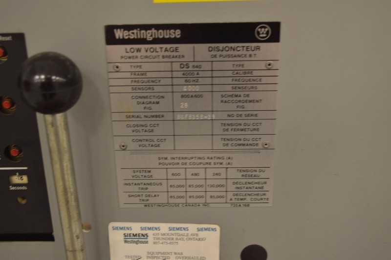 WESTINGHOUSE DS840 CIRCUIT BREAKER, 4000AMP (OHIO) - MISCELLANEOUS