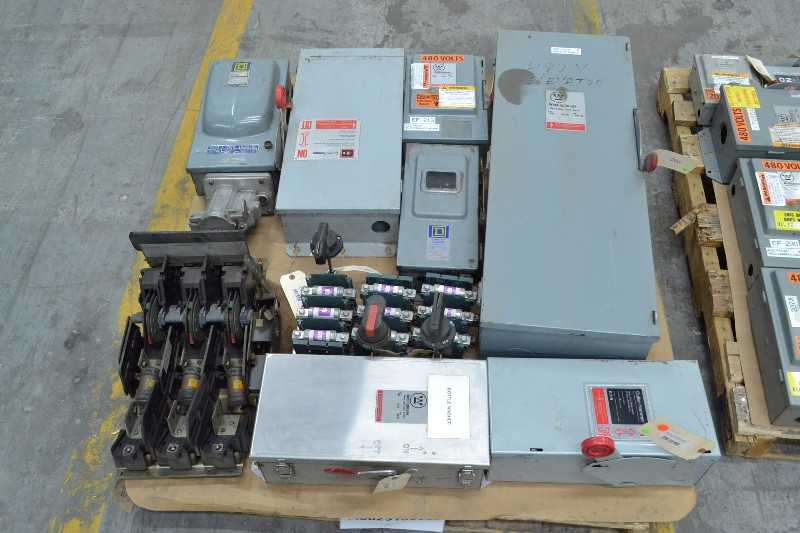 2 PALLETS ASSORTED DISCONNECT SWITCHES, SQUARE D, CUTLER HAMMER, ABB, WESTINGHOUSE (OHIO) - MISCELLANEOUS