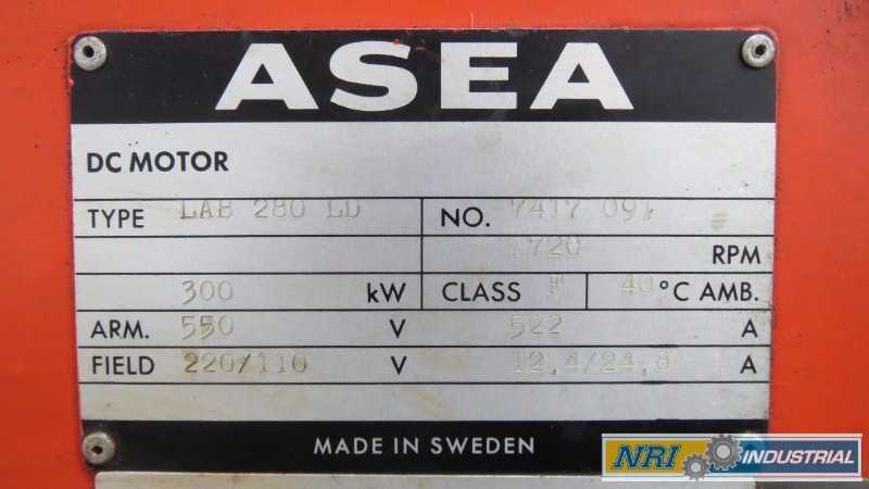 ASEA LAB 280 LD FORCED DRAUGHT 300KW 550V-DC 1720RPM DC ELECTRIC MOTOR (OHIO) - MISCELLANEOUS