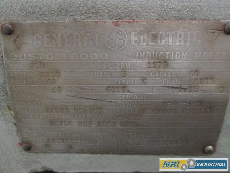 GE 5K815534B20 CUSTOM 8000 AC MOTOR 250HP 2300V-AC 1170RPM 8155 3PH (OHIO) - MISCELLANEOUS