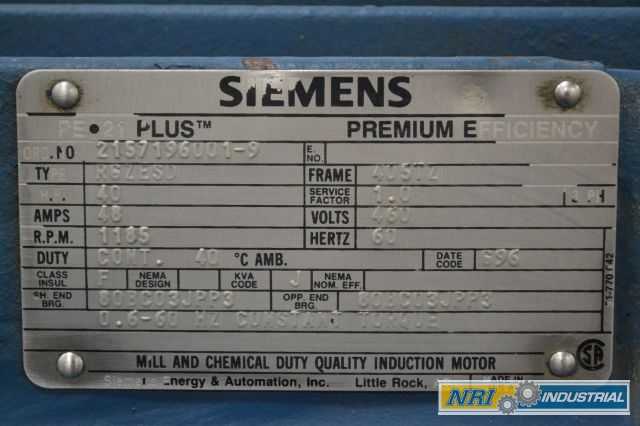 SIEMENS RGZESD PE 21 PLUS AC MOTOR 40HP 460V 1185RPM 405TZ (OHIO) - MISCELLANEOUS