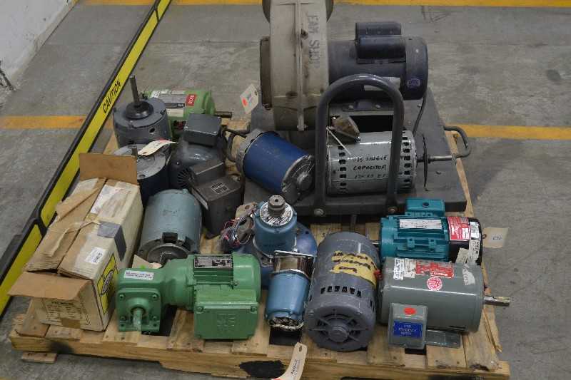 2 PALLETS OF ASSORTED ELECTRIC AC MOTORS, BALDOR, LEESON, GENERAL ELECTRIC (OHIO) - MISCELLANEOUS