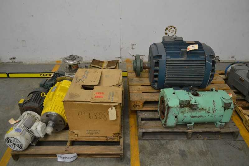2 PALLETS OF ASSORTED ELECTRIC AC MOTORS, DC MOTORS, GENERAL ELECTRIC, BALDOR, LEESON (OHIO) - MISCELLANEOUS