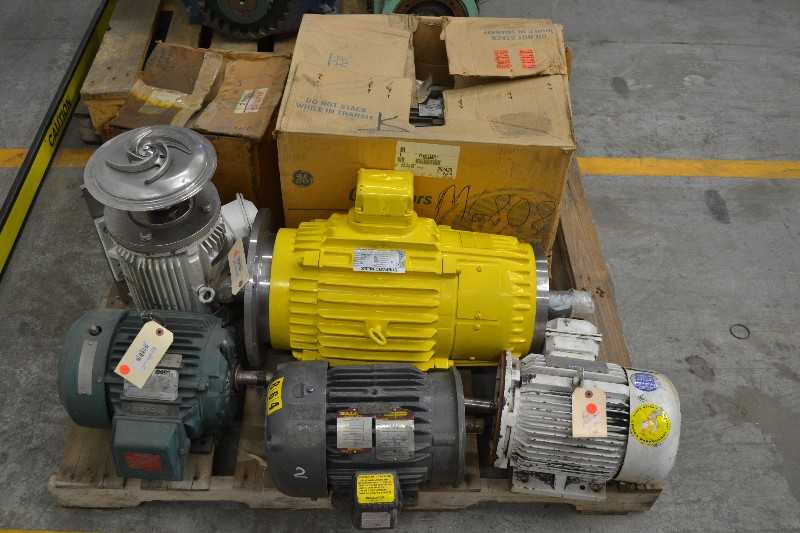 2 PALLETS OF ASSORTED ELECTRIC AC MOTORS, DC MOTORS, GENERAL ELECTRIC, BALDOR, LEESON (OHIO) - MISCELLANEOUS