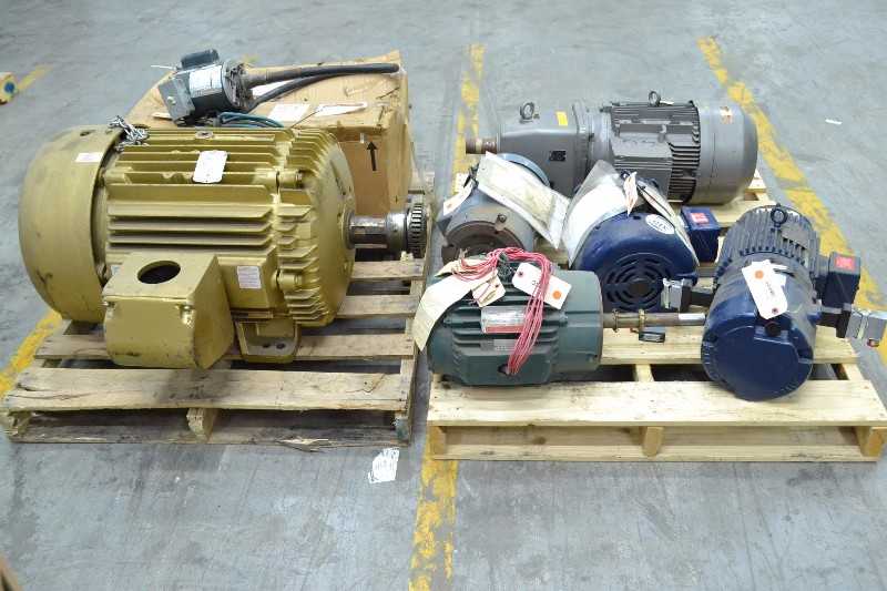 2 PALLETS OF ASSORTED ELECTRICAL AC MOTORS, BALDOR, SEW EURODRIVE, MARATHON (OHIO) - MISCELLANEOUS