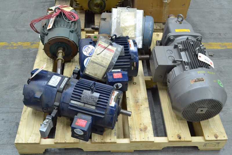 2 PALLETS OF ASSORTED ELECTRICAL AC MOTORS, BALDOR, SEW EURODRIVE, MARATHON (OHIO) - MISCELLANEOUS