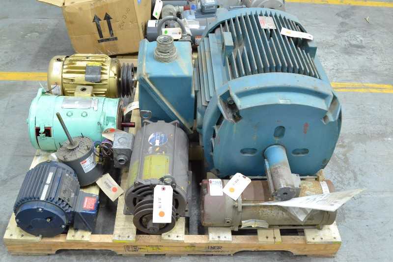 2 PALLETS OF ASSORTED ELECTRIC MOTORS, BALDOR, GENERAL ELECTRIC, MARATHON (OHIO) - MISCELLANEOUS