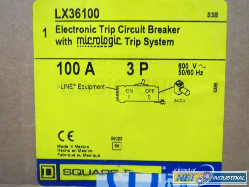 SQUARE D LX36100 I-LINE MOLDED CASE 3P 100A AMP 600V-AC CIRCUIT BREAKER (OHIO) - MISCELLANEOUS