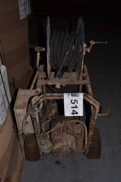 COMET FWS3550 WATER PLUNGER PUMP, 5HP AC MOTOR, CART, HOSE REEL - MISCELLANEOUS
