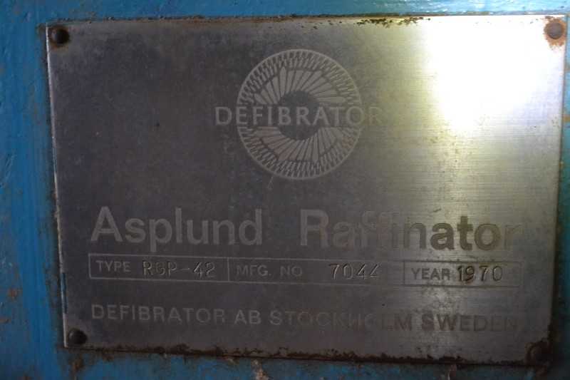 DEFIBRATOR RGP-42 ASPLUND RAFFINATOR REFINER - MISCELLANEOUS