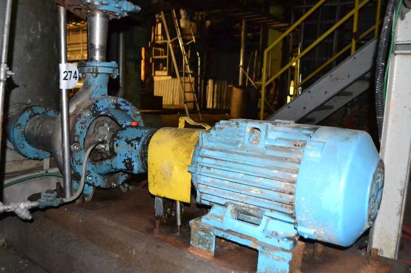 ALLIS CHALMERS PWO 6X3X14 STAINLESS CENTRIFUGAL PUMP 250GPM 185FT WITH GE 25HP AC MOTOR - MISCELLANEOUS