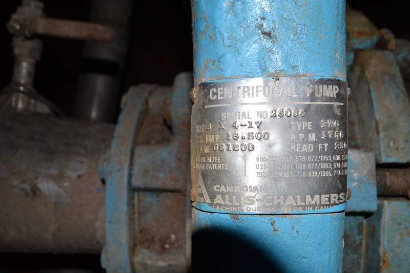 ALLIS CHALMERS PWO 8X4-17 STAINLESS CENTRIFUGAL PUMP 1200GPM 250FT HEAD - MISCELLANEOUS