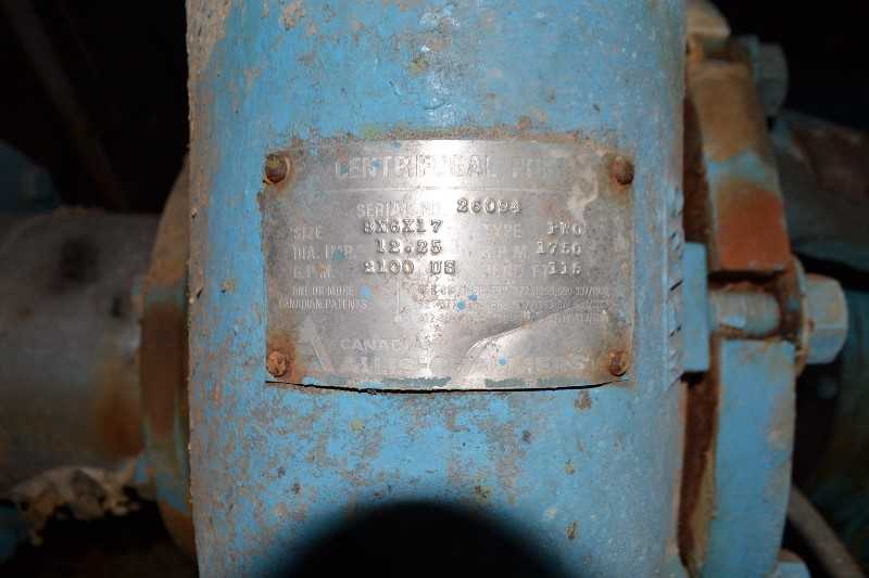 ALLIS CHALMERS PWO 8X6X17 STAINLESS CENTRIFUGAL PUMP 2100GPM 1750RPM - MISCELLANEOUS