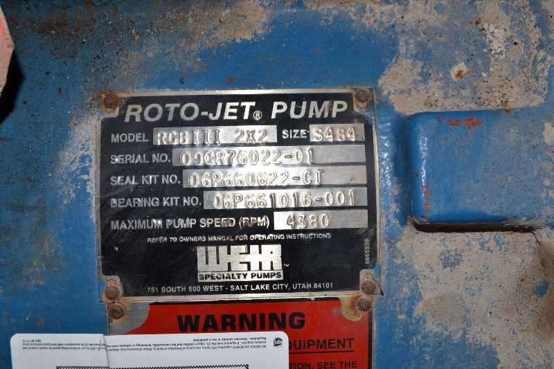 ROTO-JET RGB-111 S484 HIGH PRESSURE CENTRIFUGAL PUMP 2X2 IRON - MISCELLANEOUS