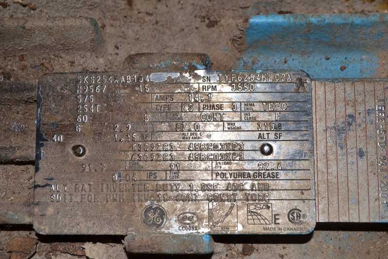 GE 5KS254XAB104 AC MOTOR 15HP 254T 575V 3550RPM - MISCELLANEOUS