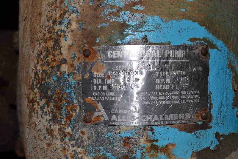 ALLIS CHALMERS PWO 12X10-17 STAINLESAS CENTRIFUGAL PUMP 3700GPM 33FT HEAD - MISCELLANEOUS