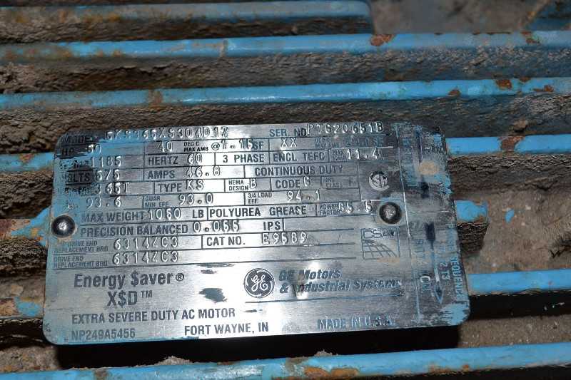 GE 5KS365XS304D17 AC MOTOR 50HP 1185RPM 365T 575V - MISCELLANEOUS