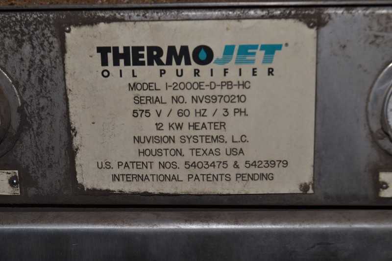 THERMO-JET I-2000E-D-PB-HC OIL PURIFIER PORTABLE SYSTEM - MISCELLANEOUS