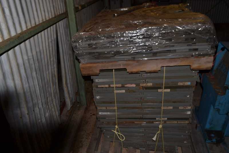 8 PALLETS OF SHELVING, PUMP PARTS, BLOWERS, PAPER MACHINE PARTS - MISCELLANEOUS