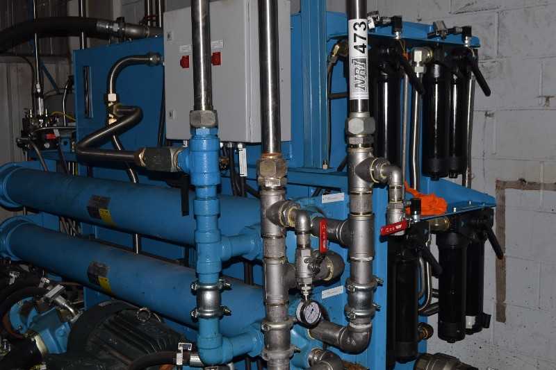HYDRAULIC SYSTEM WITH DENISON PUMPS, VALVES, TOSHIBA 25HP MOTORS, AMERICAN INDUSTRIAL HEAT EXCHANGERS, RESERVOIR, FILTERS - MISCELLANEOUS