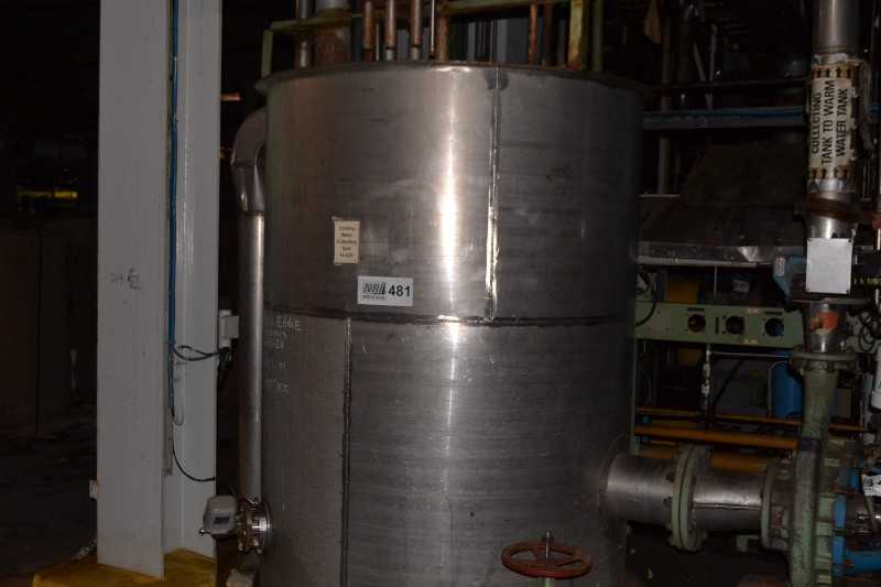 STAINLESS COOLING WATER COLLECTOR TANK 5X10FT WITH KNIFE GATE VALVES, FOXBORO LEVEL TRANSMITTER - MISCELLANEOUS