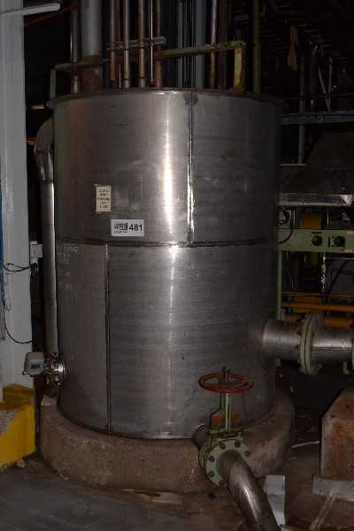 STAINLESS COOLING WATER COLLECTOR TANK 5X10FT WITH KNIFE GATE VALVES, FOXBORO LEVEL TRANSMITTER - MISCELLANEOUS