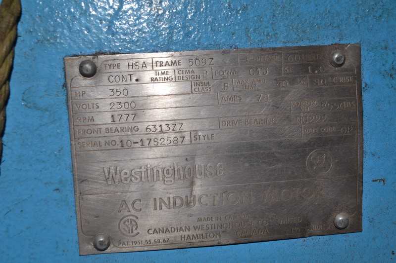 WESTINGHOUSE HSA AC MOTOR 350HP 2300V 509Z 1777RPM - MISCELLANEOUS