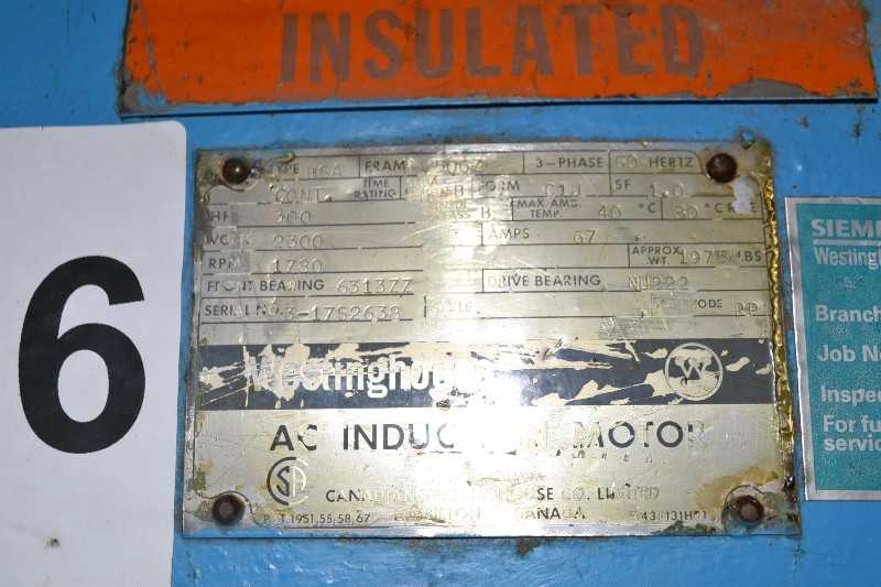WESTINGHOUSE HSA AC MOTOR 300HP 2300V 506Z 1780RPM - MISCELLANEOUS