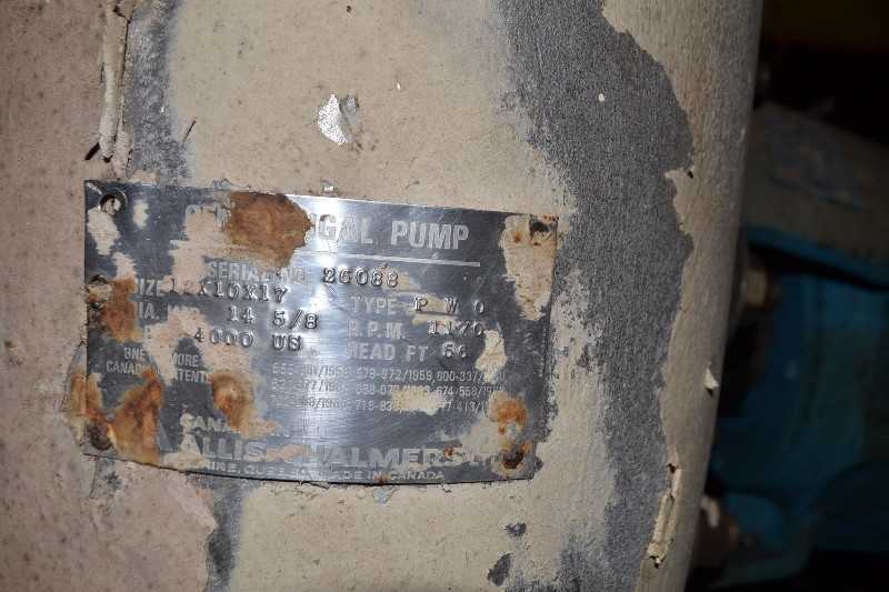 ALLIS CHALMERS PWO 12X10X17 STAINLESS CENTRIFUGAL PUMP - MISCELLANEOUS