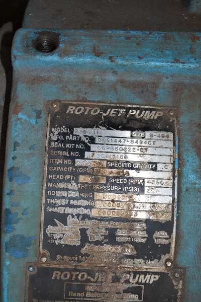 ROTO-JET RGB-111 S-484 HIGH PRESSURE CENTRIFUGAL PUMP 2X2 100GPM IRON - MISCELLANEOUS