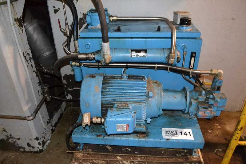 DENISON HYDRAULIC PUMP, TOSHIBA AC MOTOR 15HP 1775RPM, RESERVOIR, HEAT EXCHANGER - MISCELLANEOUS