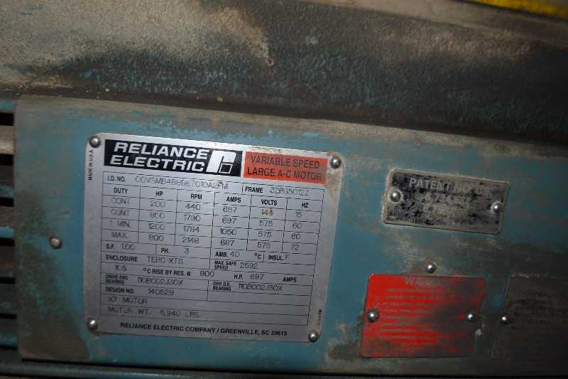 RELIANCE AC MOTOR 800HP 440-2148RPM 3PH 575V 32BG5012Z - MISCELLANEOUS
