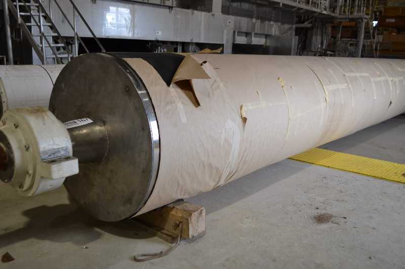 WIRE TURNING ROLL STAINLESS SHELL, COMPOSITE COVER 29FT PAPER MACHINE ROLL - MISCELLANEOUS