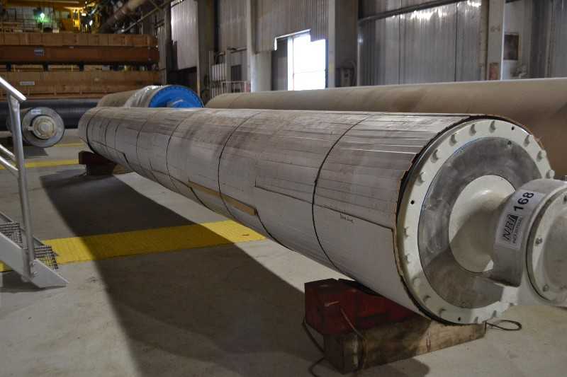 WIRE RETURN ROLL STAINLESS SHELL, COMPOSITE COVER 29FT PAPER MACHINE ROLL - MISCELLANEOUS