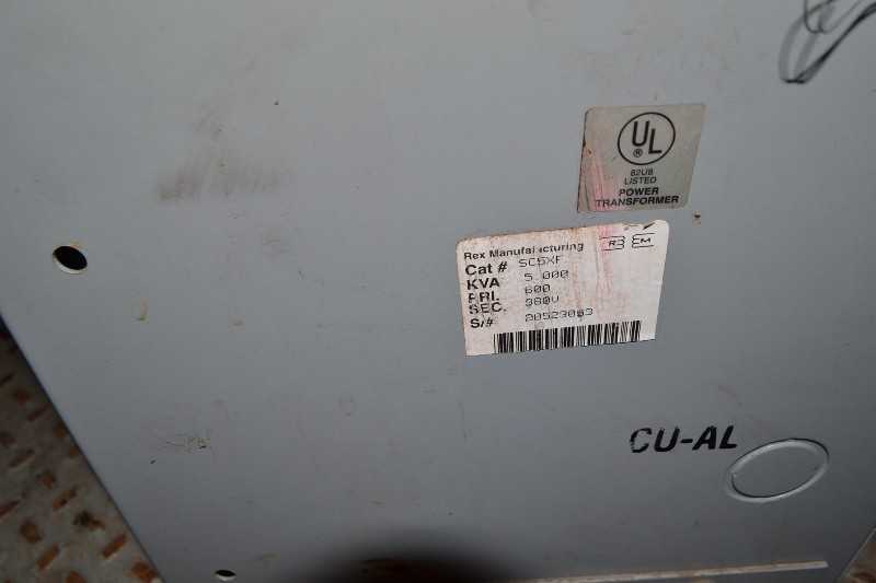 REX SC5XF TRANSFORMER 5KVA 600V TO 380V - MISCELLANEOUS