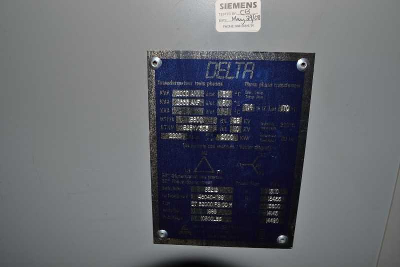 DELTA DT32000FSCCH TRANSFORMER 2000KVA 13800V TO 525V WITH ITE SWITCHGEAR - MISCELLANEOUS