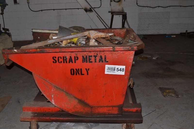 FORKLIFT DUMPSTER BIN WITH CONTENTS - STEEL/STAINLESS FITTINGS, VALVES, COUPLINGS - MISCELLANEOUS