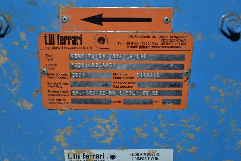 F LLI FERRARI CENTRIFUGAL BLOWER AND AC MOTOR - MISCELLANEOUS