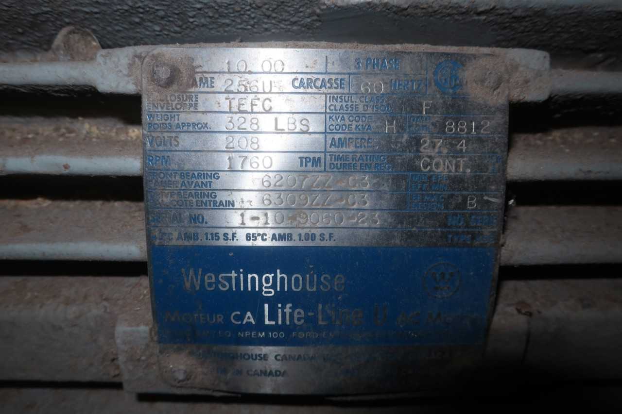WESTINGHOUSE MOTOR 1760RPM, 208V, 256U, 10HP, 3PH, 60HZ - ELECTRIC MOTORS