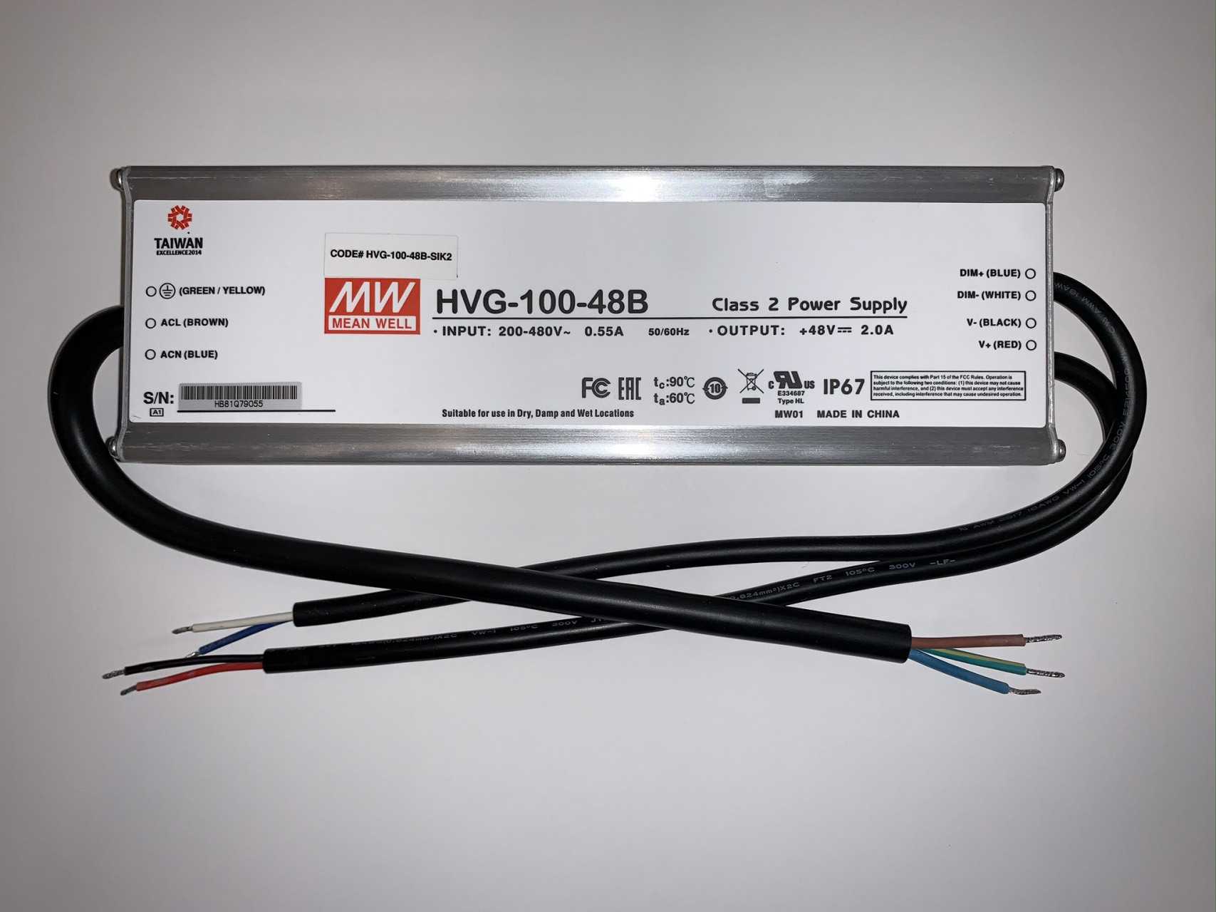 New - Lot of 30 - Mean Well HVG-100-48B-SIK2 LED Power Supply Driver - ELECTRICAL COMPONENTS