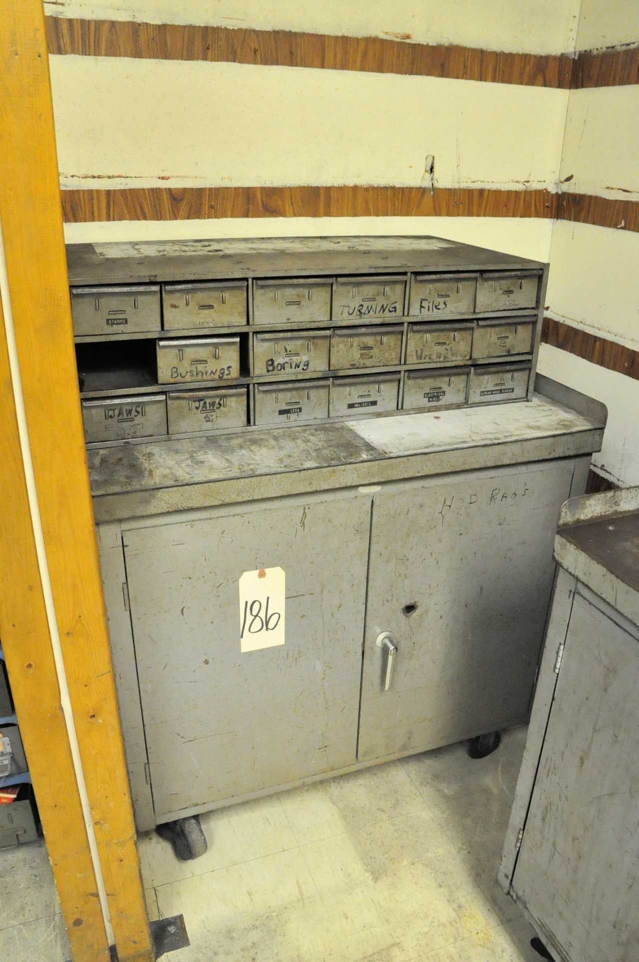 Bin Drawer Cabinet with 2 Door Rolling Cabinet - TOOL STORAGE